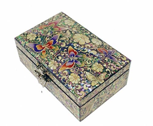 Mother of Pearl Butterfly & Flower Design Jewelry Box Nacre Artian Handcrafted Jewellry Case,trinket Gift