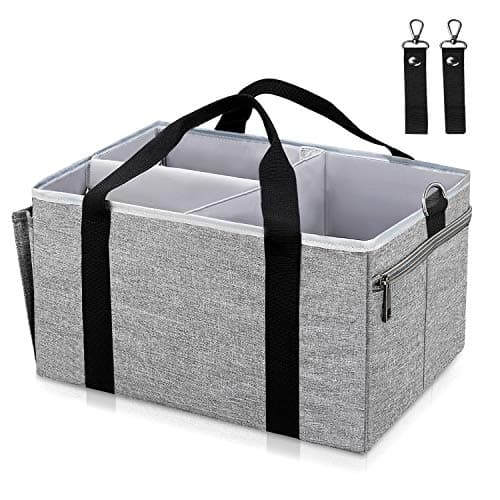 UBBCARE Baby Shower Basket Diaper Caddy Organizer Portable Holder Bag Tote Bag Nursery Storage Bin Portable Car Travel Organizer Large for Changing Table 15.3X9.8X8.4"