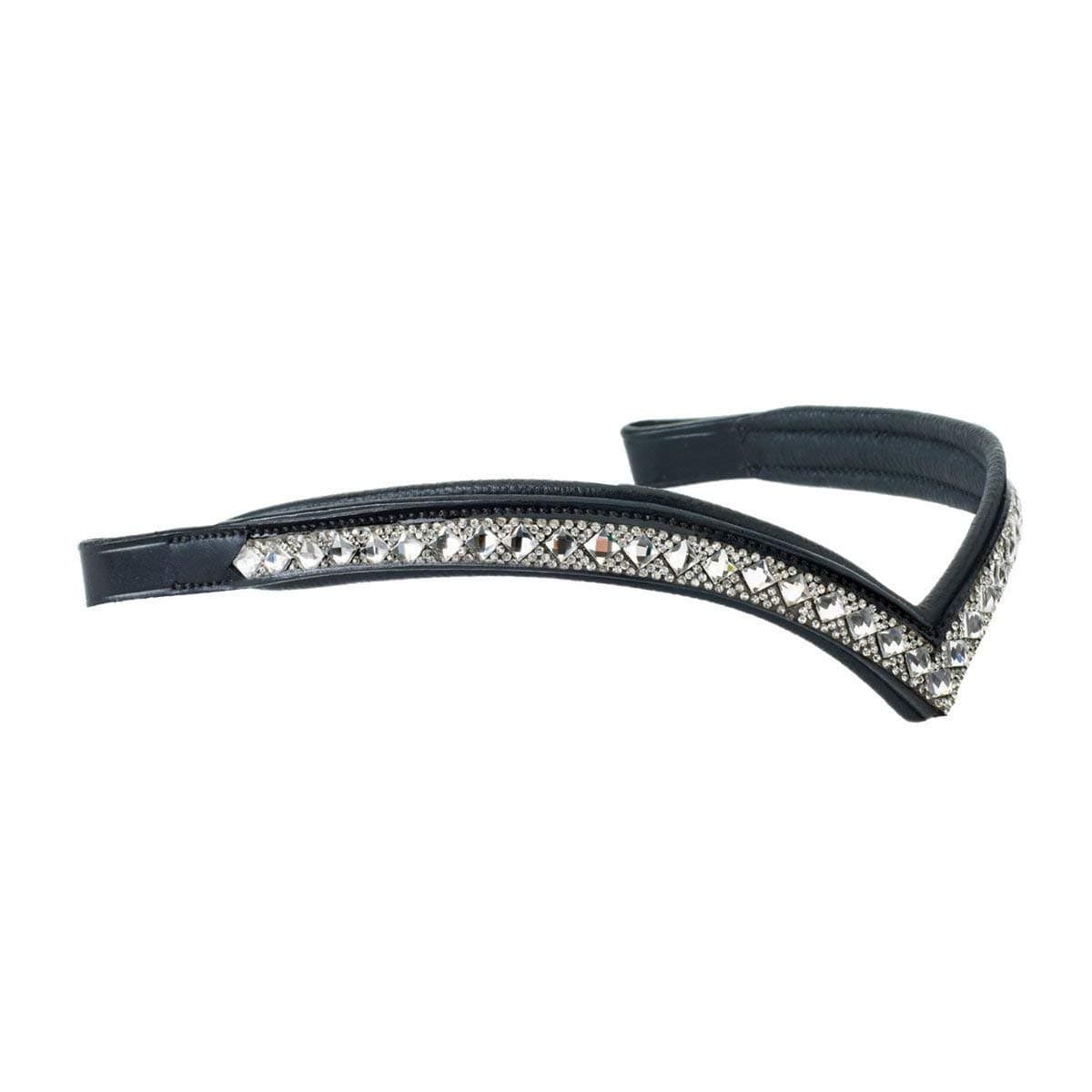 English Riding Supply Ovation Veronica V Browband, Black