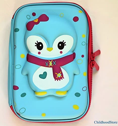 Cute Penguin Face Hardtop EVA Pencil Case Pencil holder Big Pencil Box With Compartment For Kids