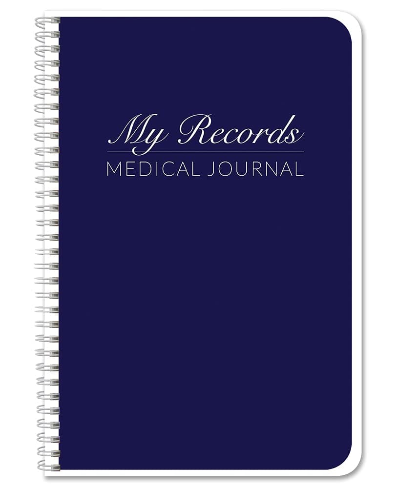 BookFactory Personal My Medical Journal History Logbook Daily Medications Log Book Medicine Treatment Doctor Visit Tracking Records Wire-O, 100 Pages 6'' x 9'' (Made in USA)