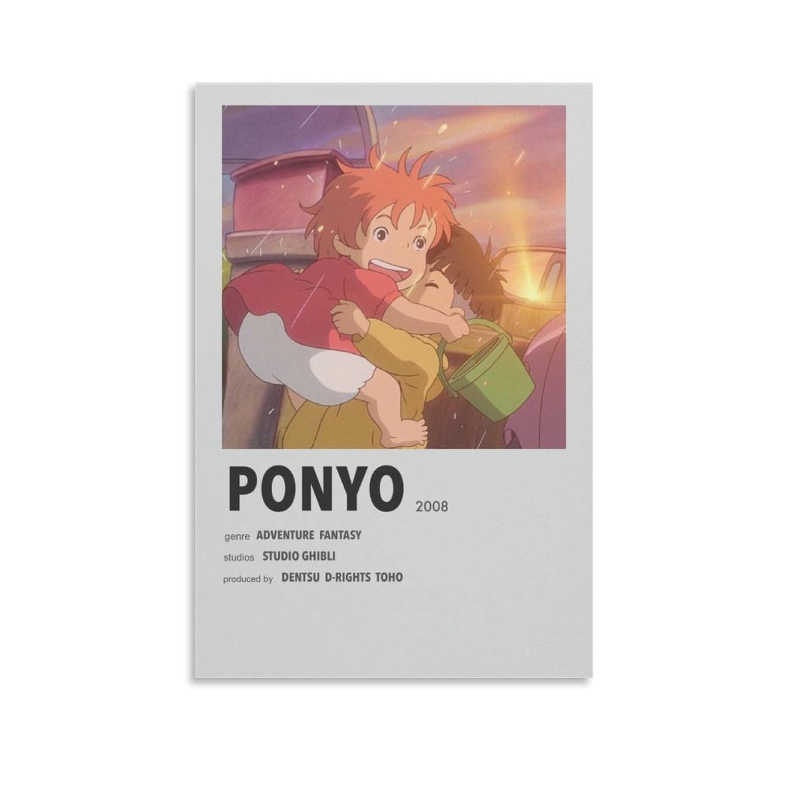 MEIYANAnime Ponyo on The Cliff Posters Wall Art Painting Canvas Gift Living Room Prints Bedroom Decor Poster Artworks 12x18inch(30x45cm)