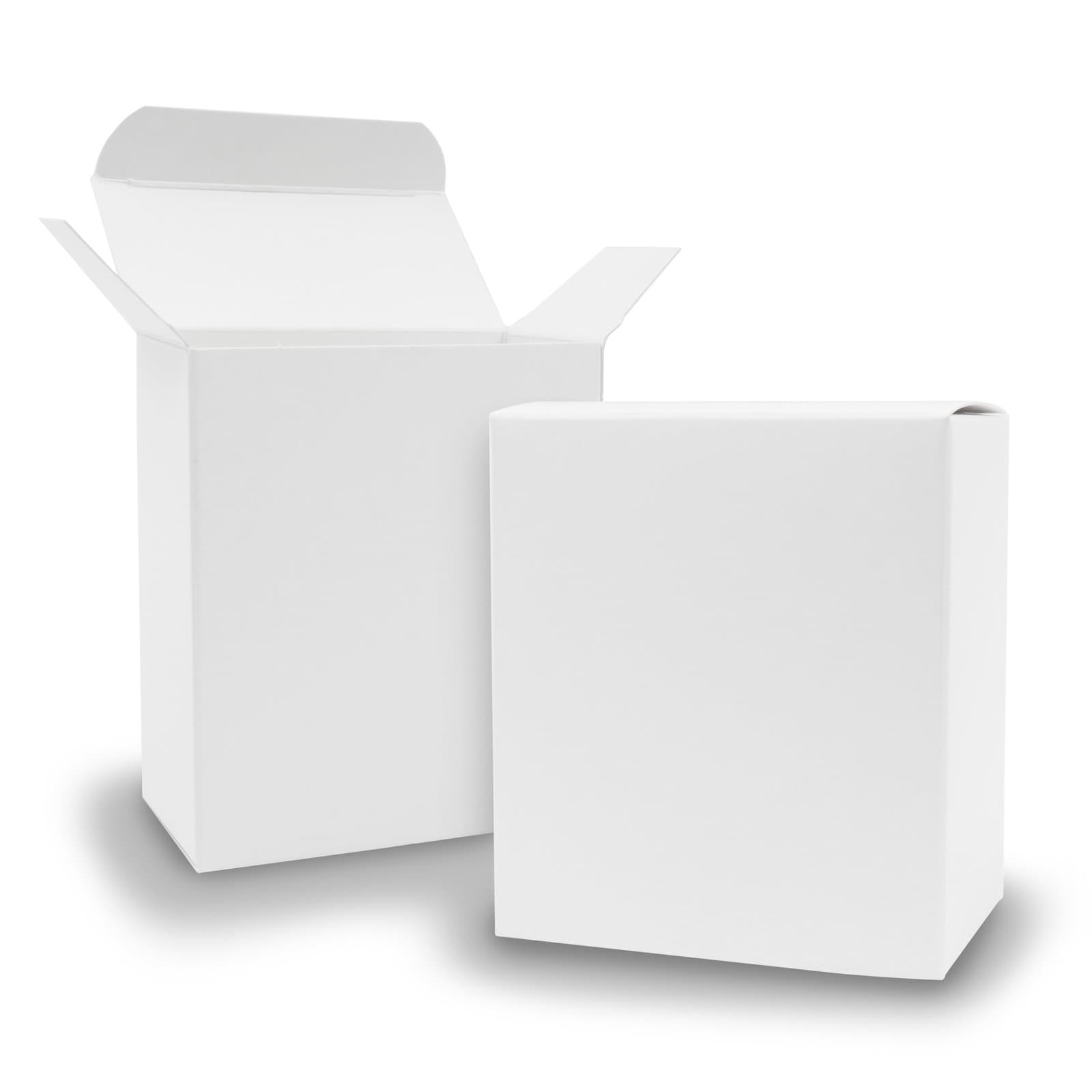 Itenga 50x cardboard gift box for filling, guest gift for weddings, christening, birth, or for advent calendar, White, Quader 8x4x9cm