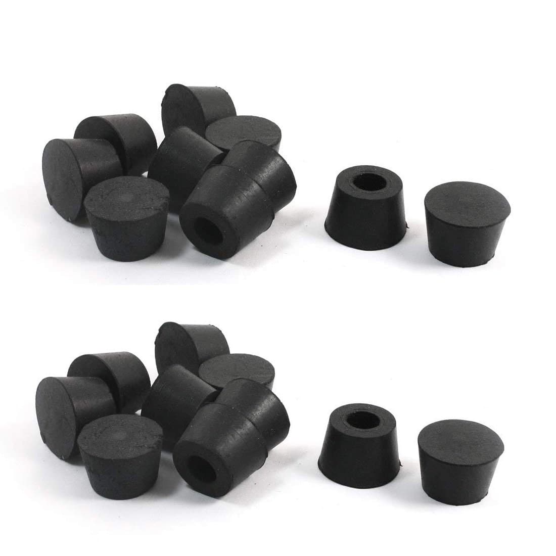 LDEXIN 20pcs 9mm / 0.35" ID Anti Vibration Furniture Foot Caps Floor Protector Bumpers Round Rubber Feet Table Chair Leg Tips Base Foot Pad Washer 23mmx15mm