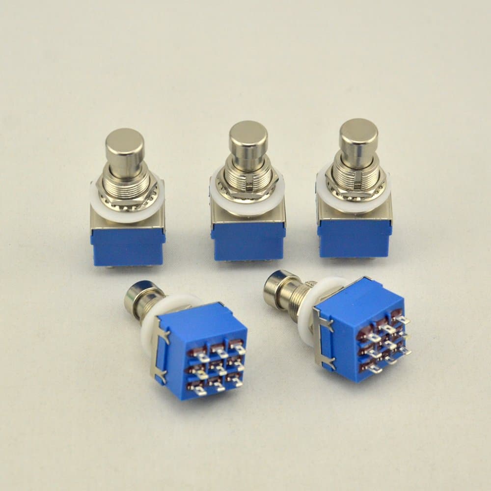 5x 3PDT9-Pin Guitar Effects Stomp Switch Pedal Box Foot Metal Switch True Bypass