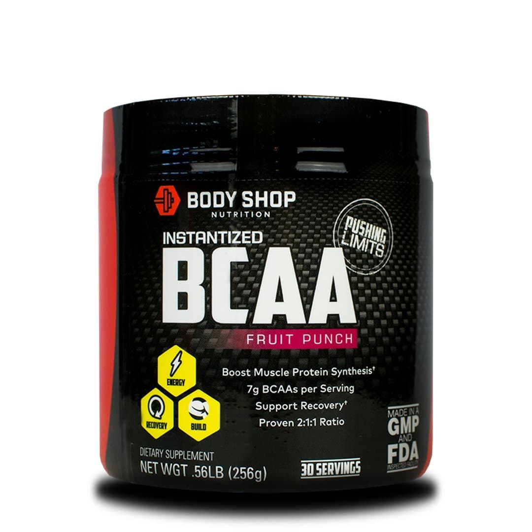 Body Shop Nutrition Instantized 2:1:1 BCAA Powder - Fruit Punch - 30 Servings - Non-GMO Workout Powder