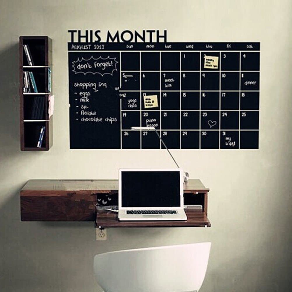 Vktech New Month Plan Calendar Chalkboard MEMO Blackboard Vinyl Wall Sticker Vogue
