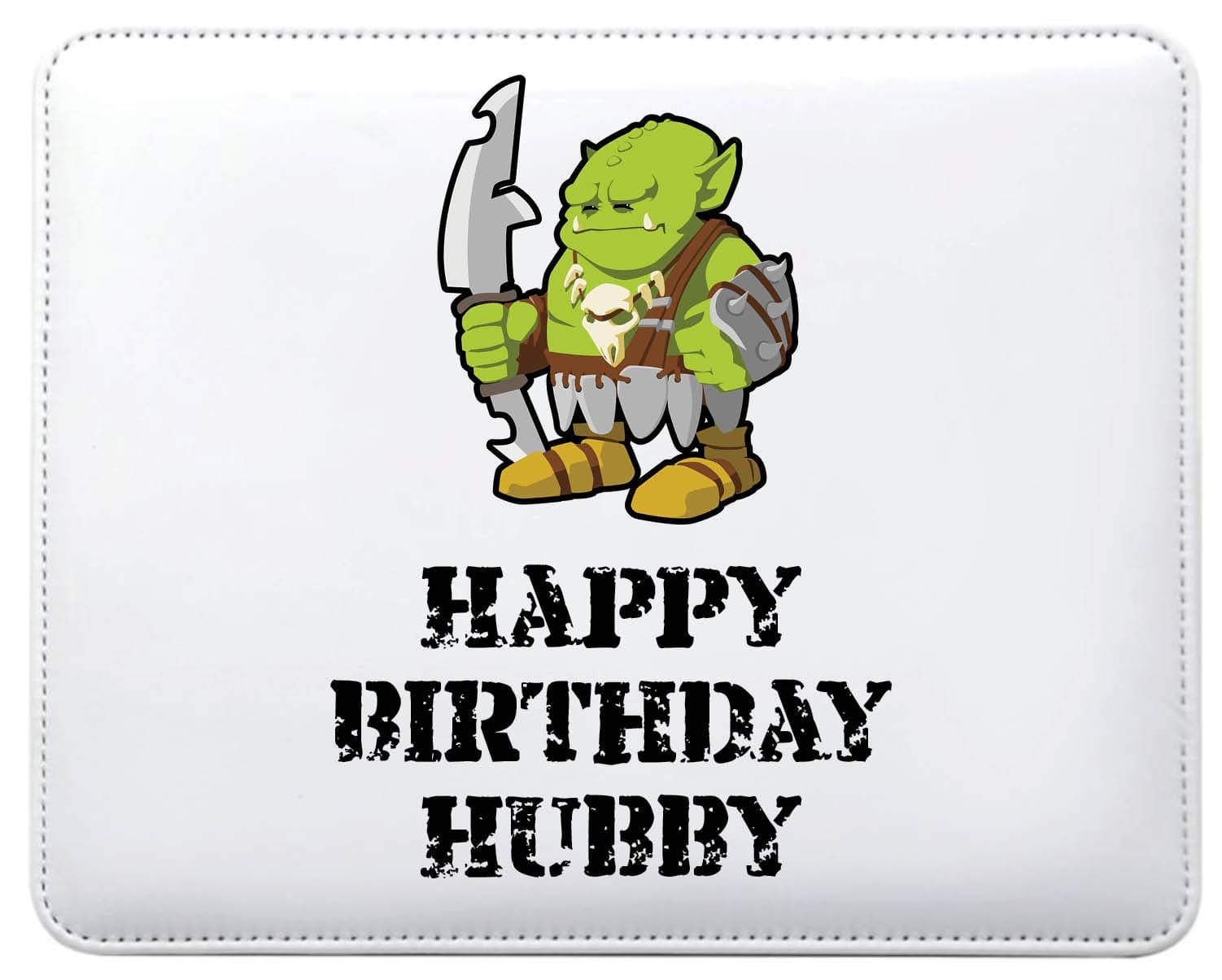 Happy Birthday Hubby goblin gift mouse mat can be personalised mo45
