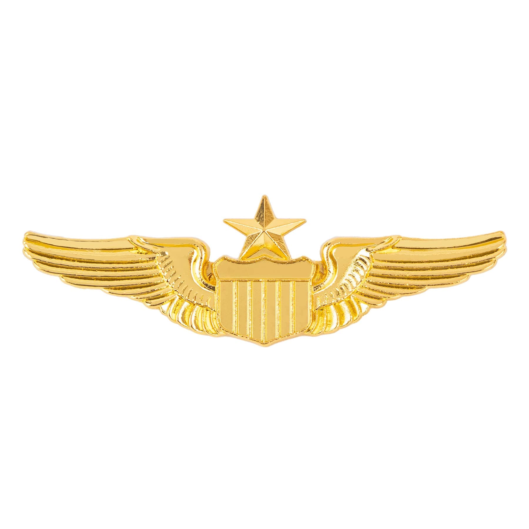 Metal Aviator Wings Pin Senior Pilot Wing Badge Gold
