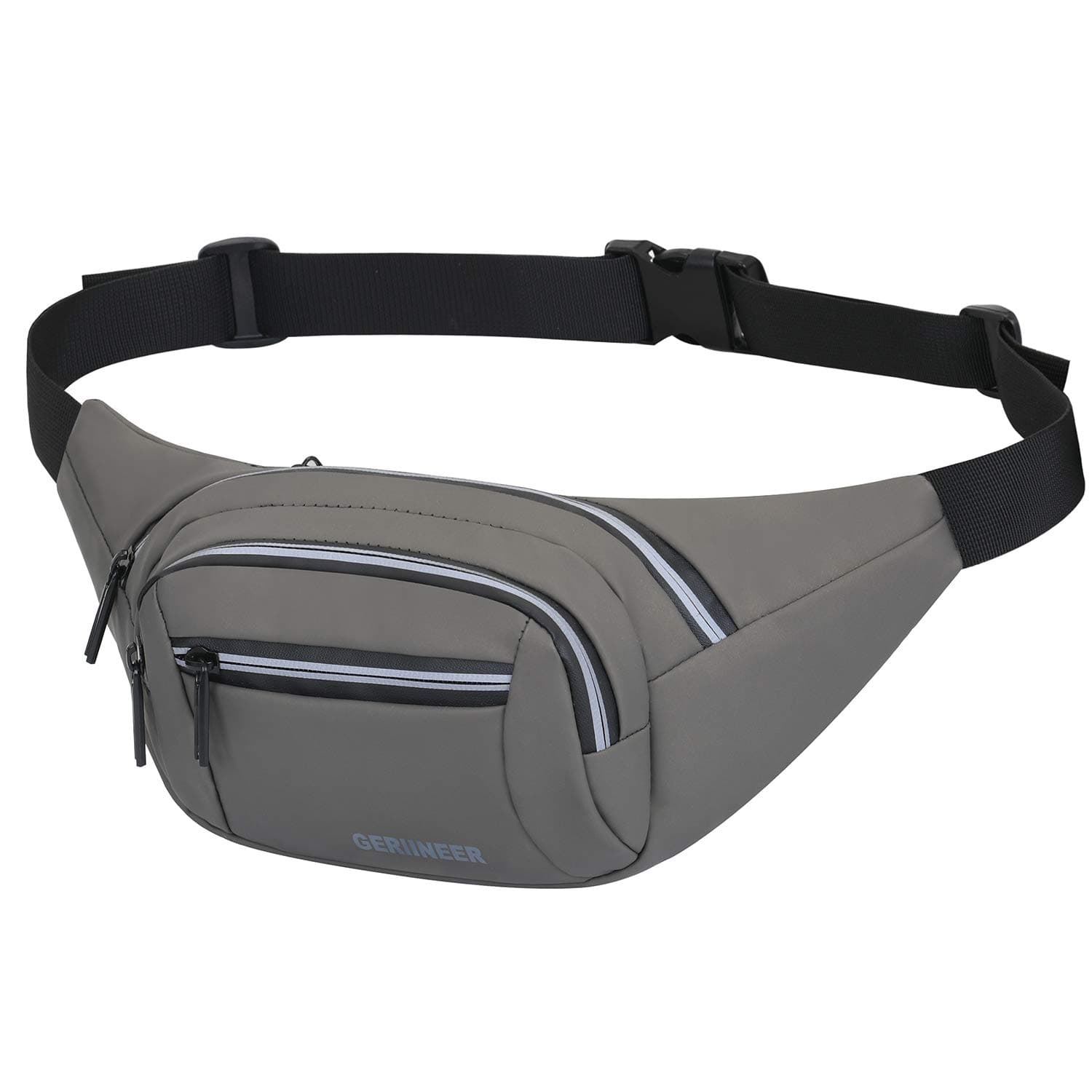 GERIINEERWaterproof Bumbags for Women Ladies Men Bum Waist Bag with Reflective Strip Fanny Packs for Hiking Travel Running Walking Outdoor Sport