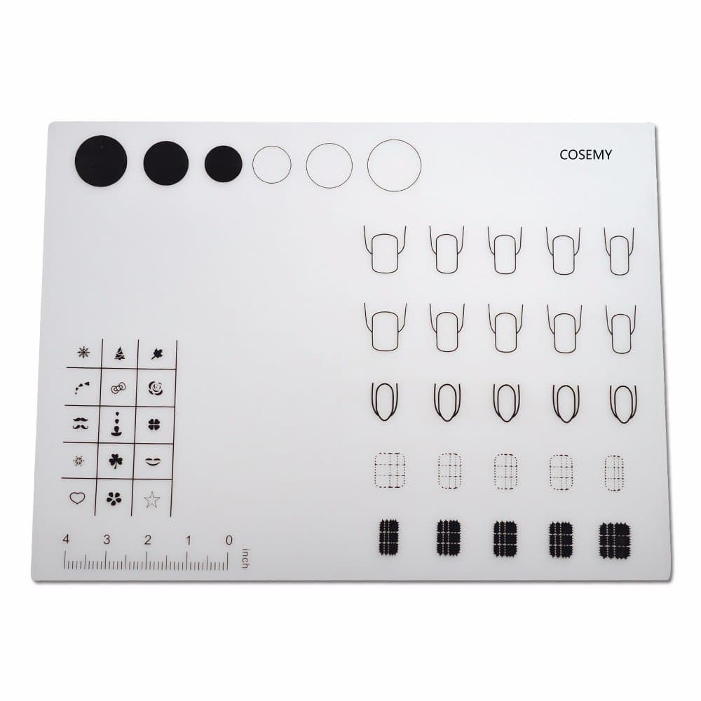 Professional Nail Art Manicure Silicone Mat For Stamping Reverse Stamp Transfer Water Marble Practice Workspace Design Plate Table Cover Pad