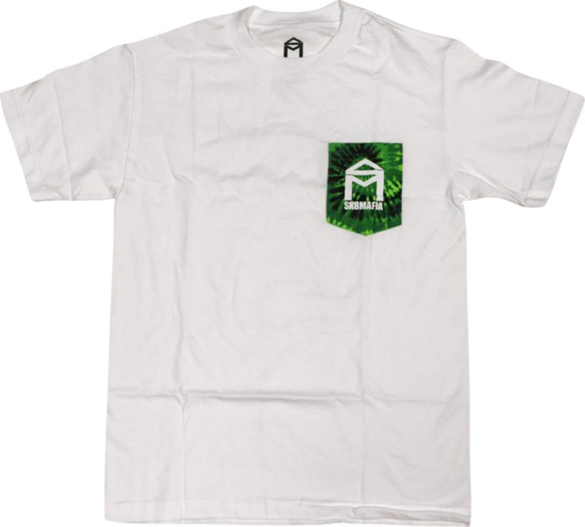 Sk8Mafia House Tie Dye Pocket T-Shirt [X-Large] White/Green