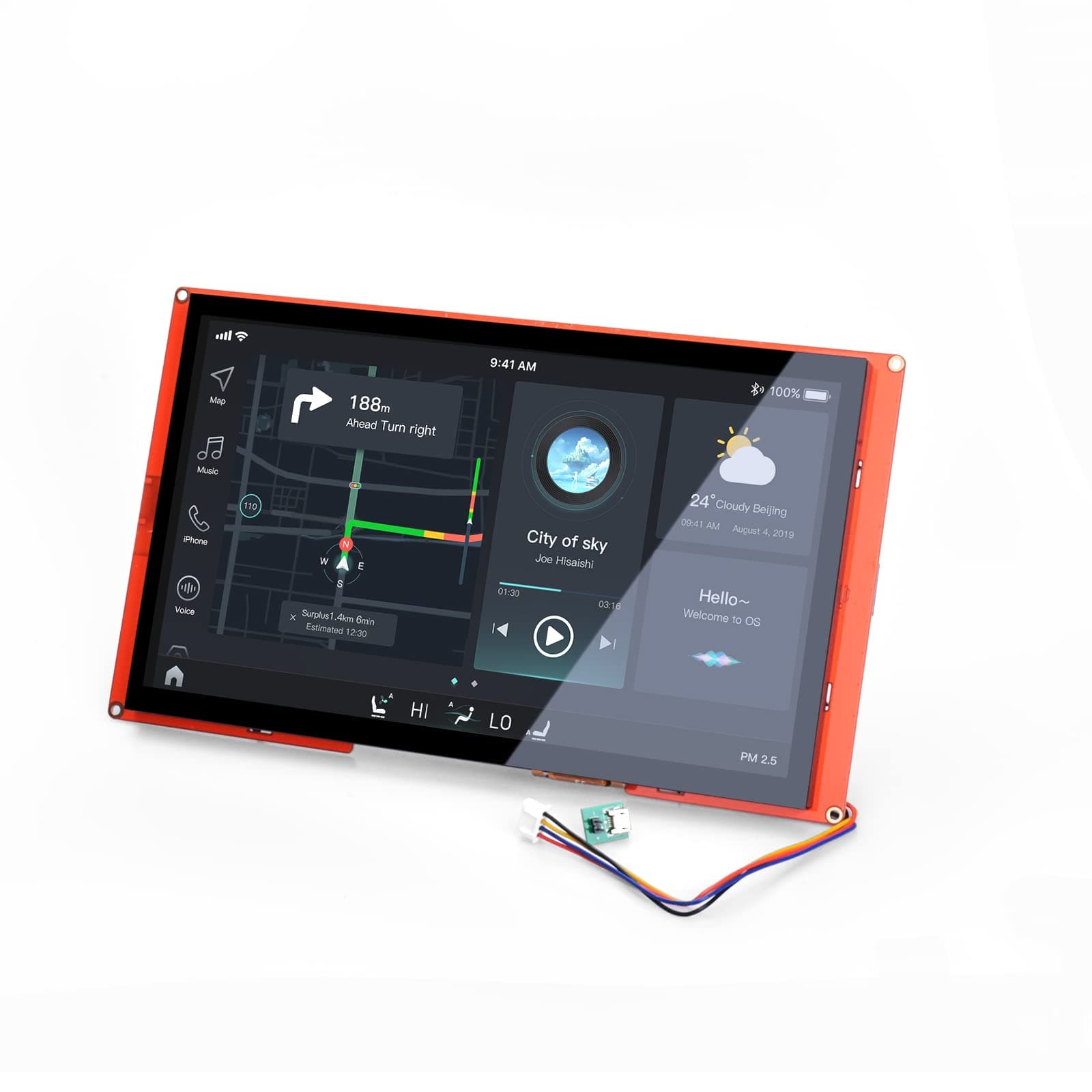 Nextion 10.1″ Intelligent Series HMI Display NX1060P101-011C-I Capacitive LCD-TFT Touch Screen 1024 * 600, Widely Used in Vehicle, 3D Printer, Support Video Audio Animation Play Functions.