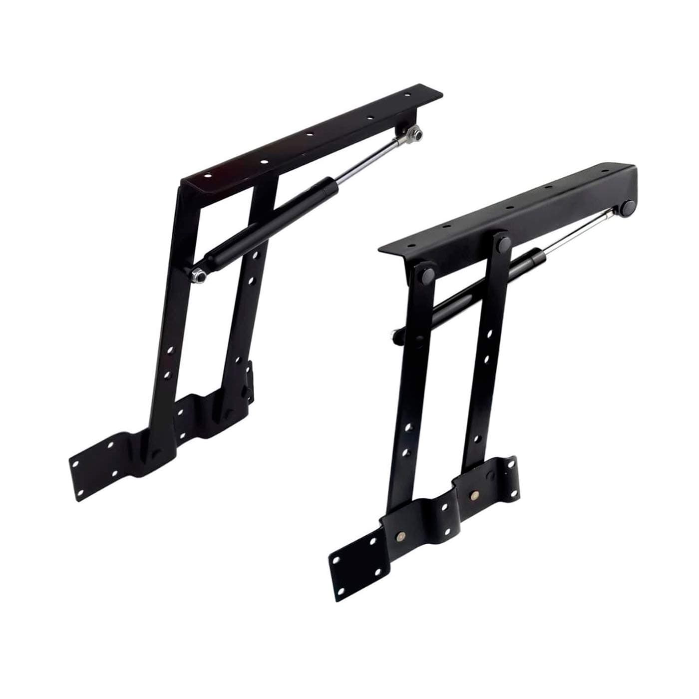 GreatBBA 2pcs Folding Lift up Top Coffee Table Lifting Frame Desk Mechanism Hardware Fitting Hinge Spring Standing Rack Hinge Rack Bracket (Gas Hydraulic)