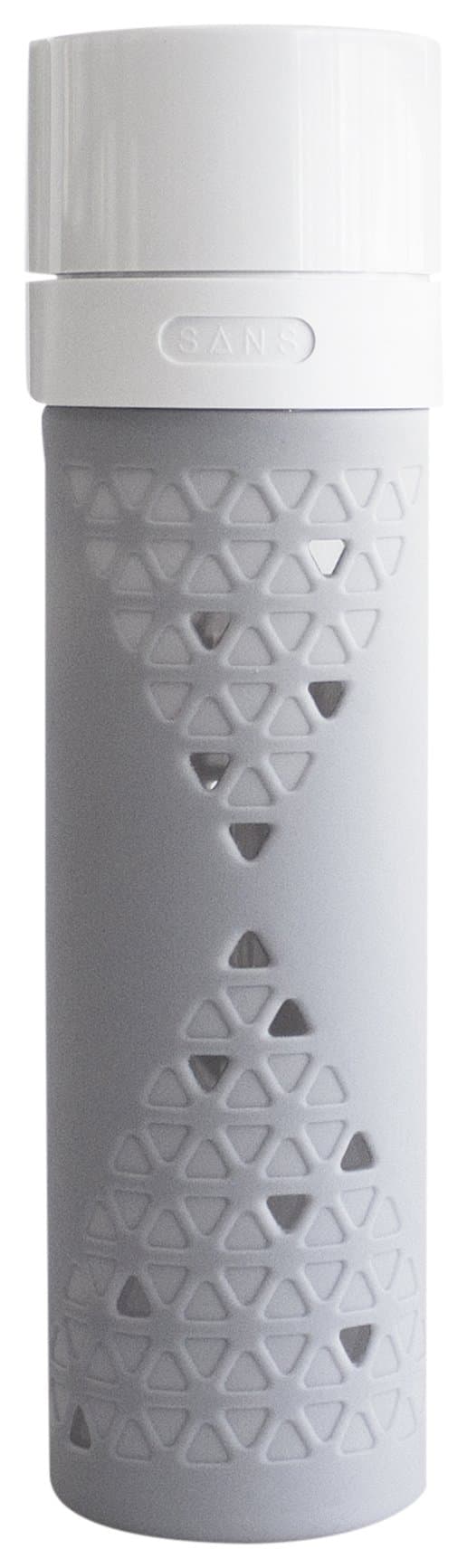 SANS Juice and Smoothie Preserving Vacuum Sealed Glass Travel Bottle, Glacier Gray