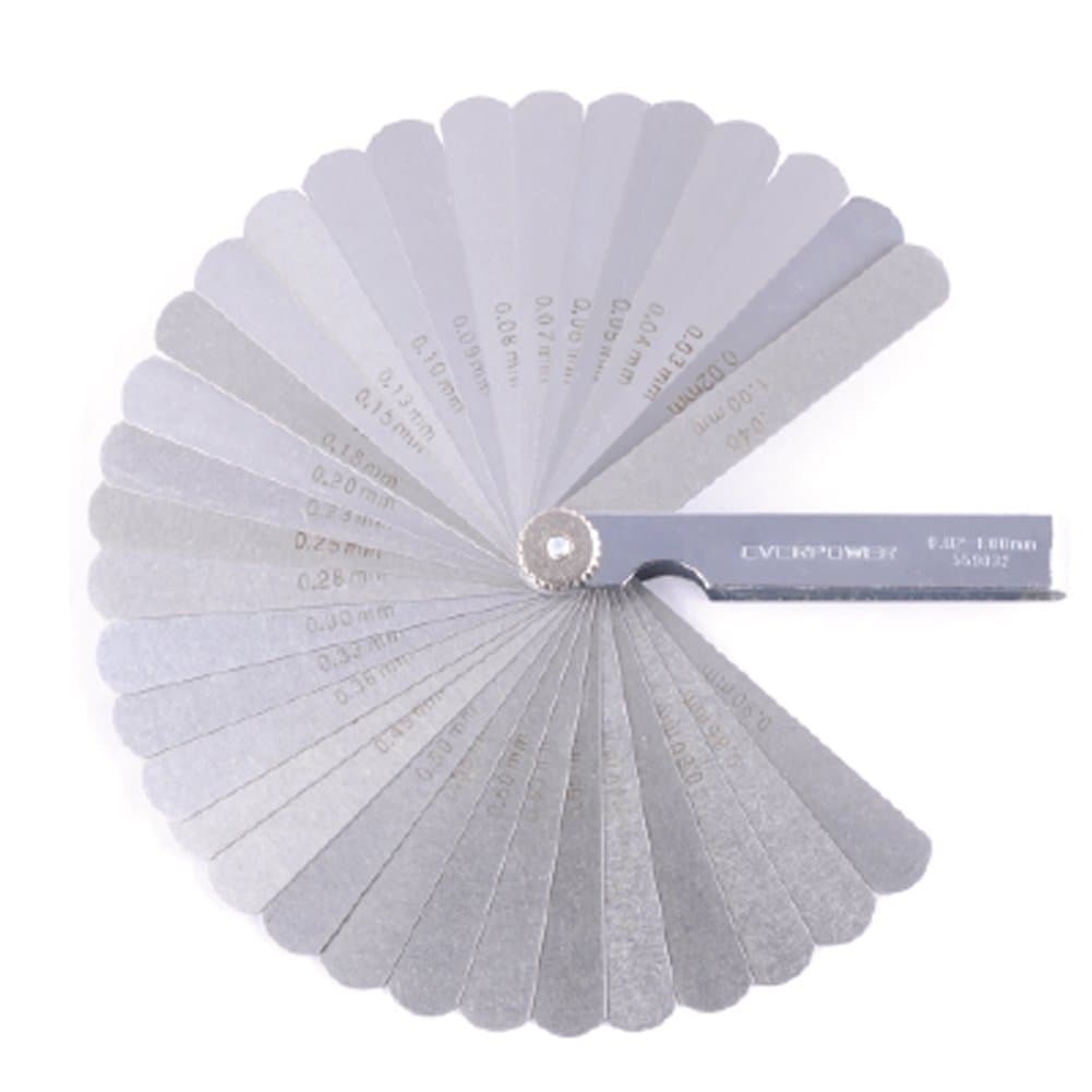 filler gauge Blades Steel Feeler Gauge Universal SAE and Dual Marked Metric Imperial Gap Measuring Tool (32 pcs)