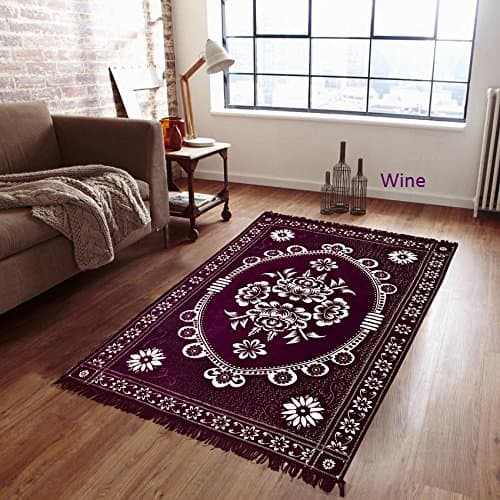 Supreme Home Collective New Chenille Cum Velvet Beautiful Carpet_candyrug006Wine