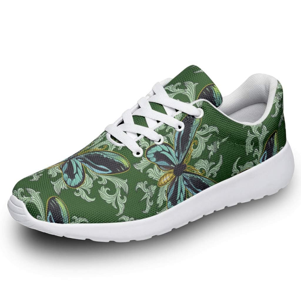 Women's Men's Sports Shoes Butterfly Mandala Green 3D Digital Trainers Running Shoes Non-Slip Road Running Shoes Hiking Shoes Trainers