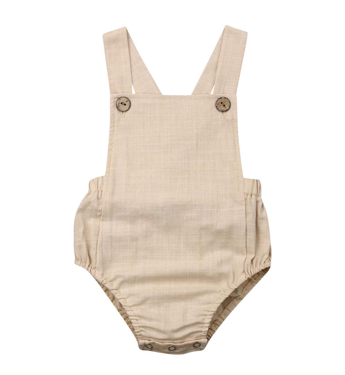 Newborn Baby 1 Piece Summer Romper Baby Girl Boy Solid Color Jumpsuit Sleeveless Backless Overalls Outfits