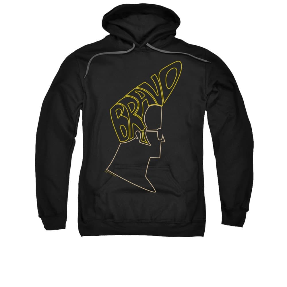 Johnny Bravo Cartoon Network Cartoon TV Series Bravo Hair Adult Pull-Over Hoodie Black