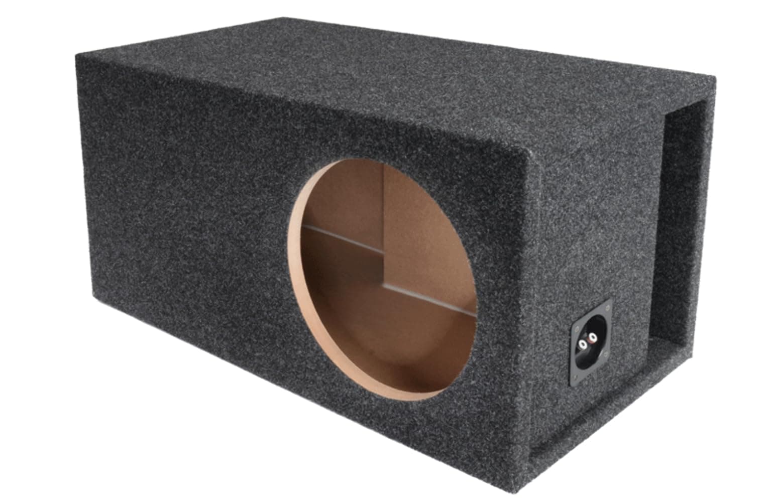 Atrend Bbox Single Vented 12 Inch Subwoofer Enclosure - SPL-Tuned Single Car Subwoofer Boxes & Enclosures - Premium Subwoofer Box Improves Audio Quality, Sound & Bass - Nickel Finish Terminals