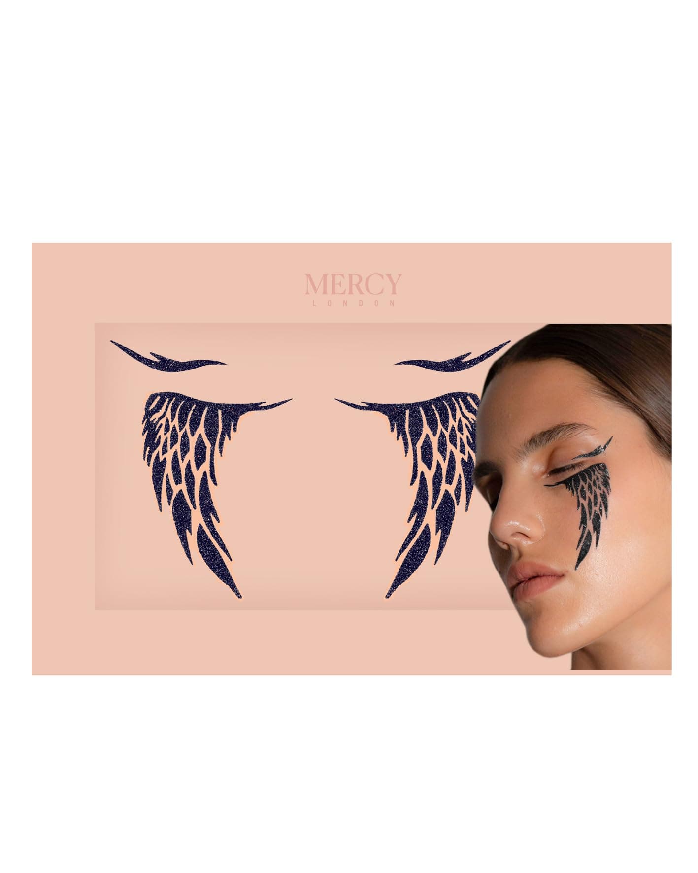 MERCY LONDON Fallen Angel Face Jewels Angel Costume Accessories Face Gems Jewels All in One Halloween Stick On Eyelash Sticker