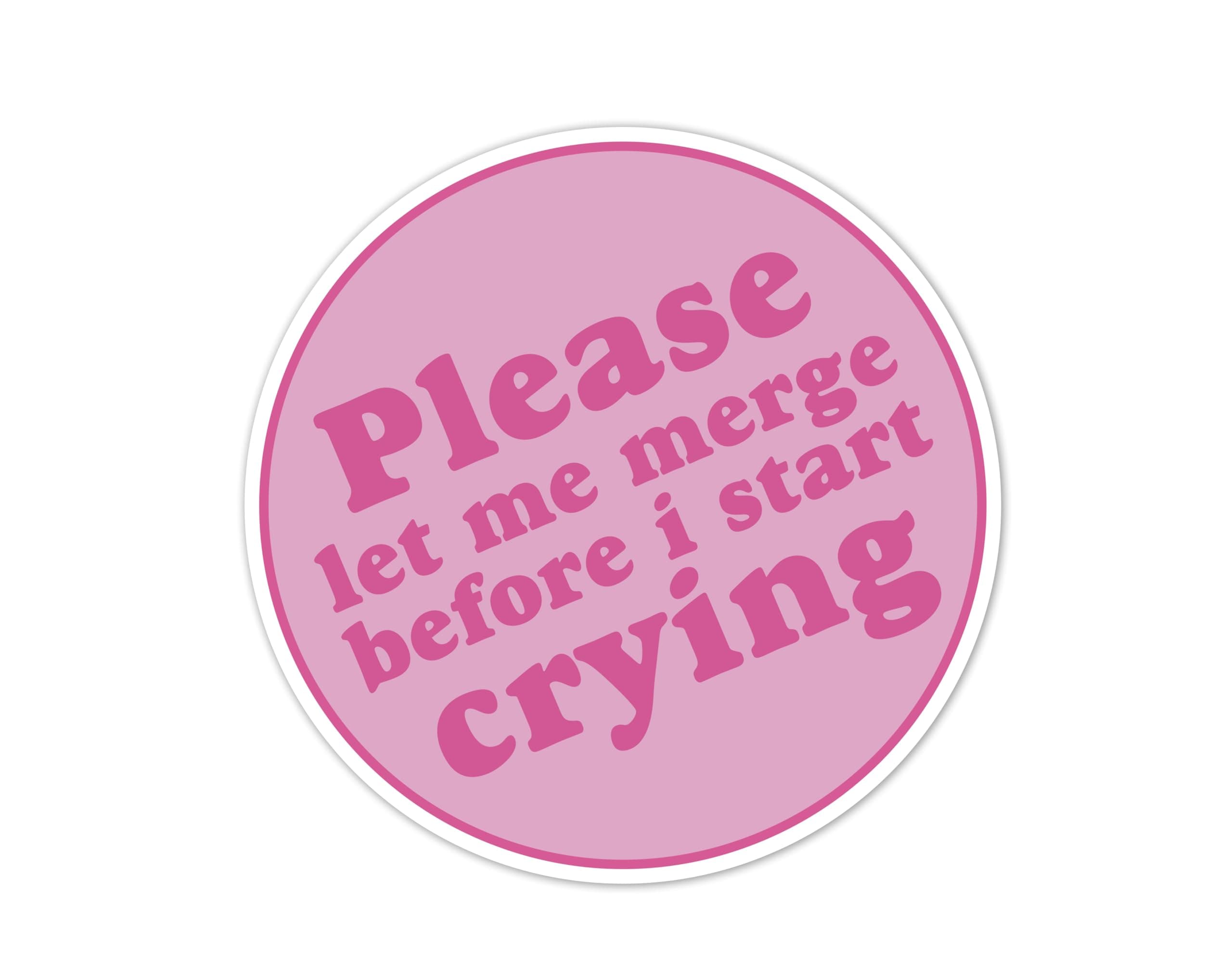 THATS IT – Please Let me Merge Stickers – Vinyl Bumper Sticker for Car, Van, and SUV – Waterproof Decal for Waterbottle and Laptop – Indoor and Outdoor Use for MacBook – Removable Cup Decal – TI -304