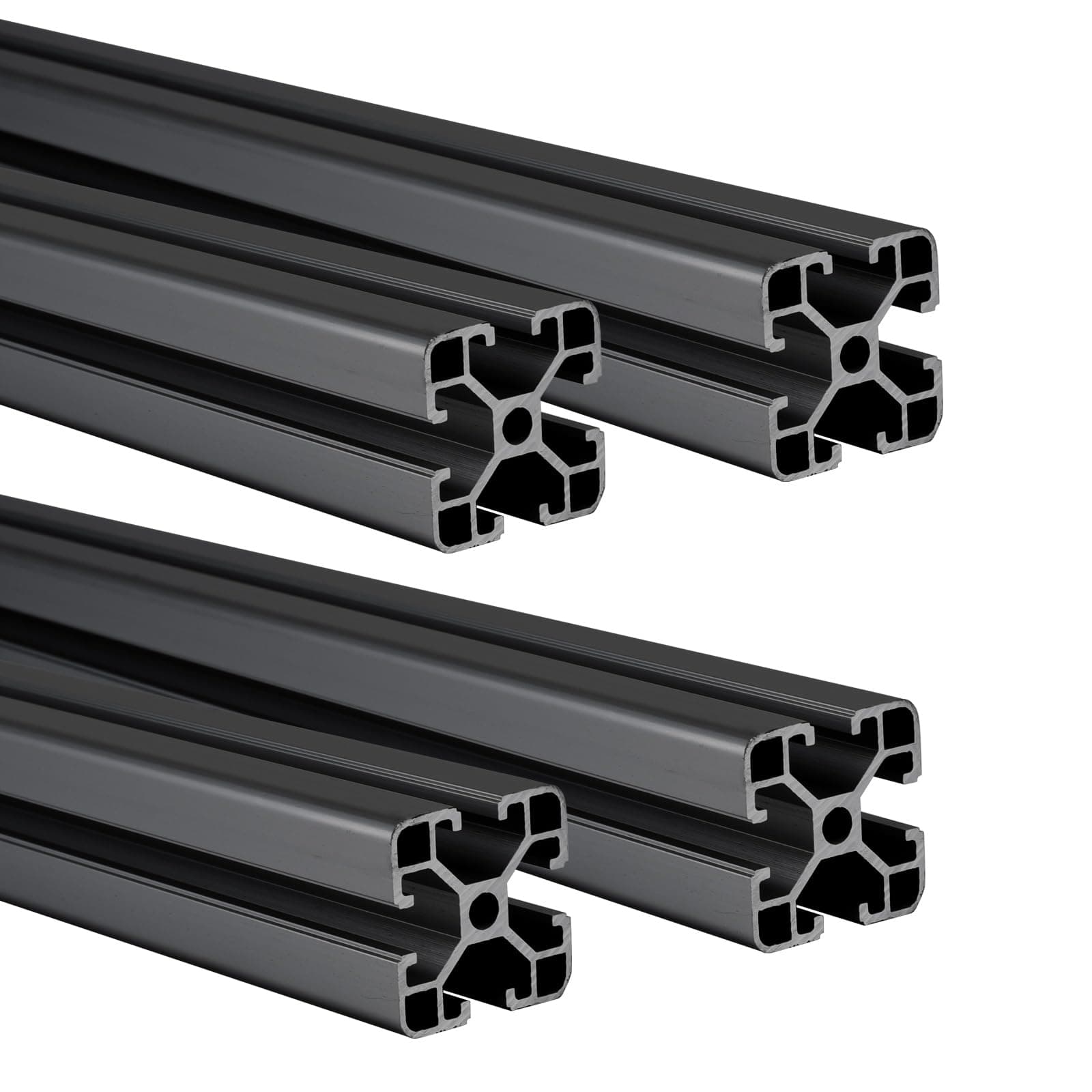 - 48”Aluminum Extrusion Profile Black 4040 T-Slot, European Standard Anodized Linear Bar Rail Framing 1220 mm for 3D Printer Parts, CNC Routers (4 Pack)
