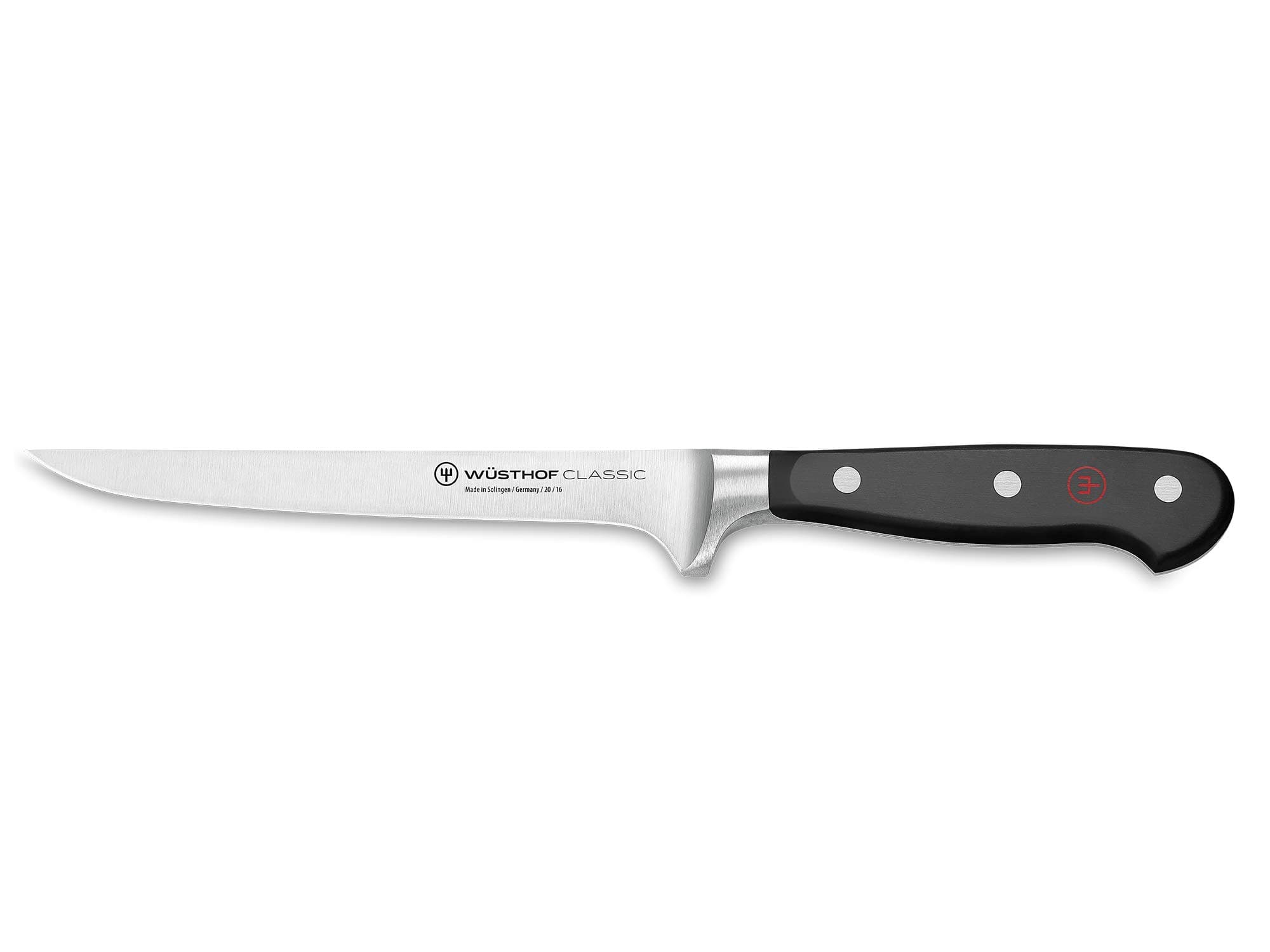 Wüsthof Classic 6 Inch Flexible Boning Knife, Black, Silver