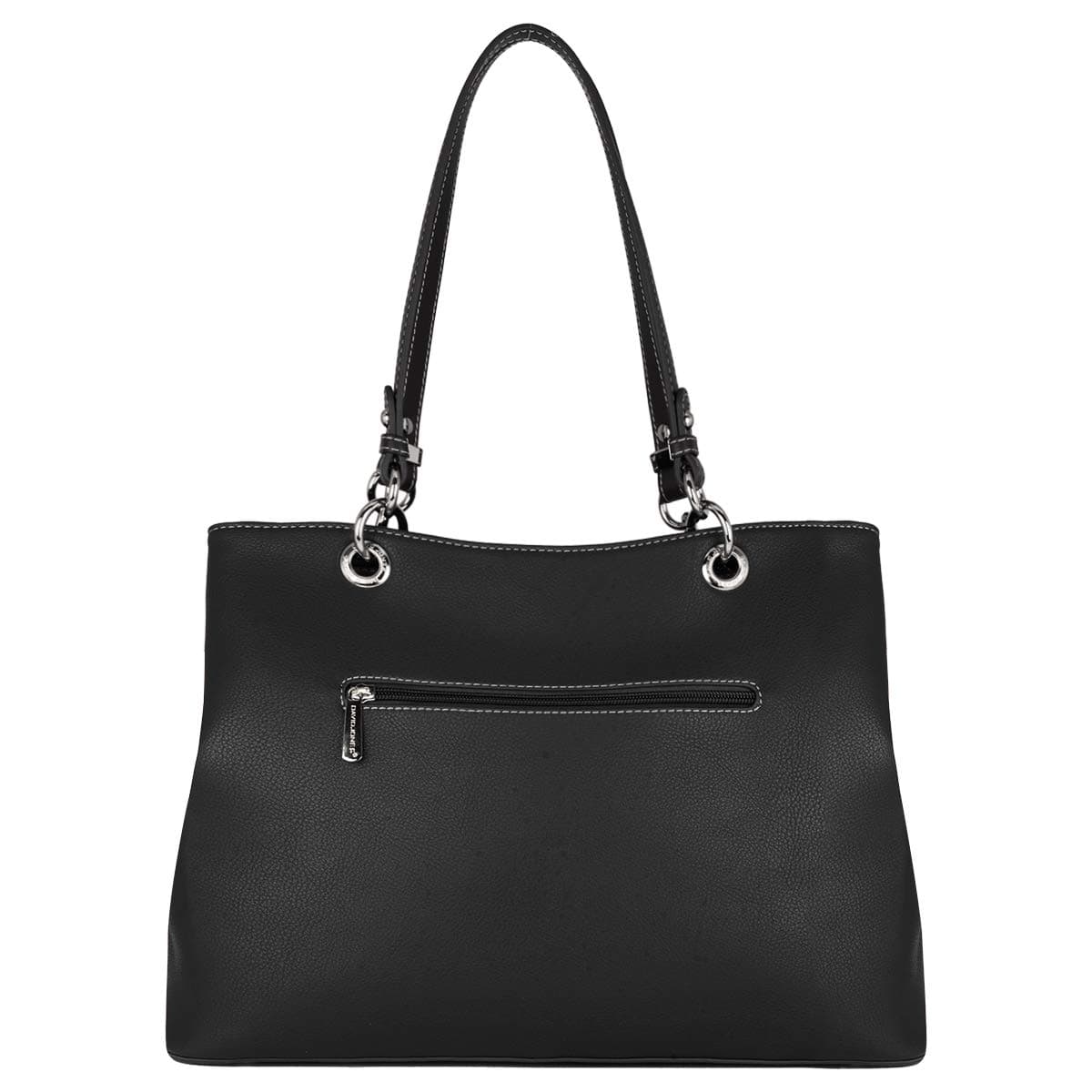 David Jones - Women's Large Tote Shopper Bag - Ladies Shoulder Bag PU Leather - Long Handles Casual Handbag Many Compartments Pockets - Fashion Elegant City Travel Shopping