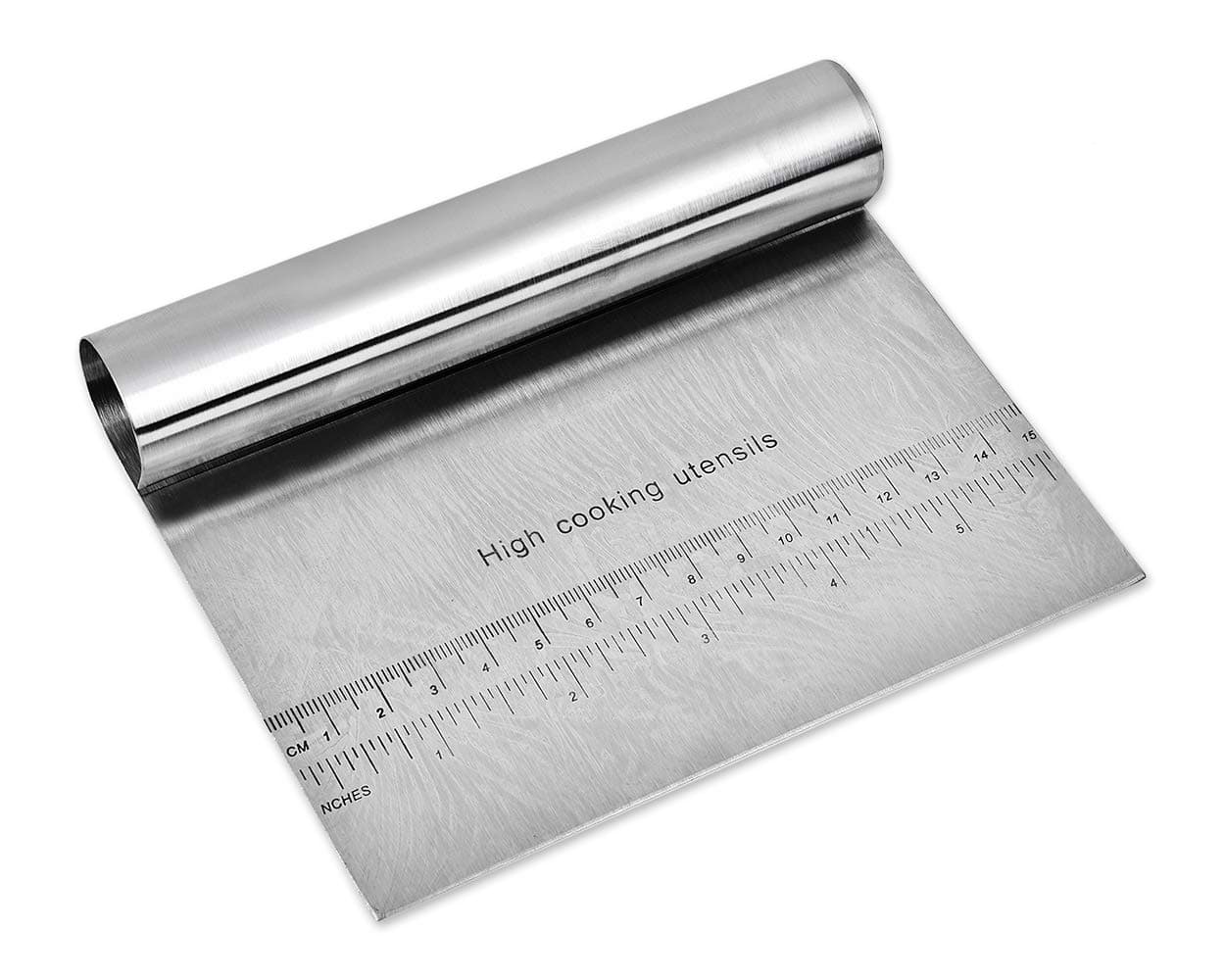 Stainless Steel Dough Cutter Multi-Purpose Bench Scraper Chopper with Measurement Great Pastry Scraper Pizza Cutter
