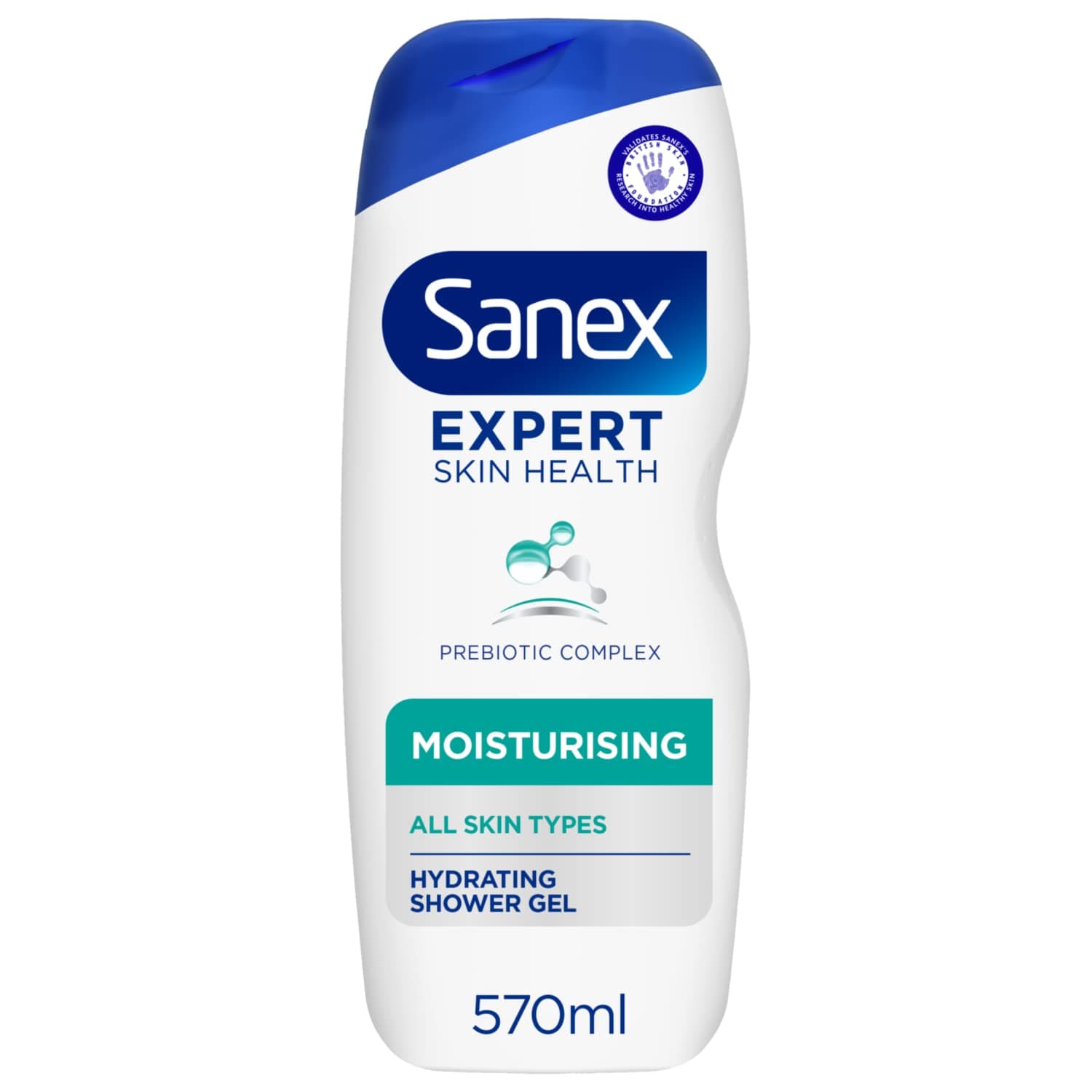 Expert Skin Health Moisturising Shower gel 570ml - body wash for men & women - gently cleanses - hydrates & softens skin - 12h hydration - advanced prebiotic complex formula - vegan