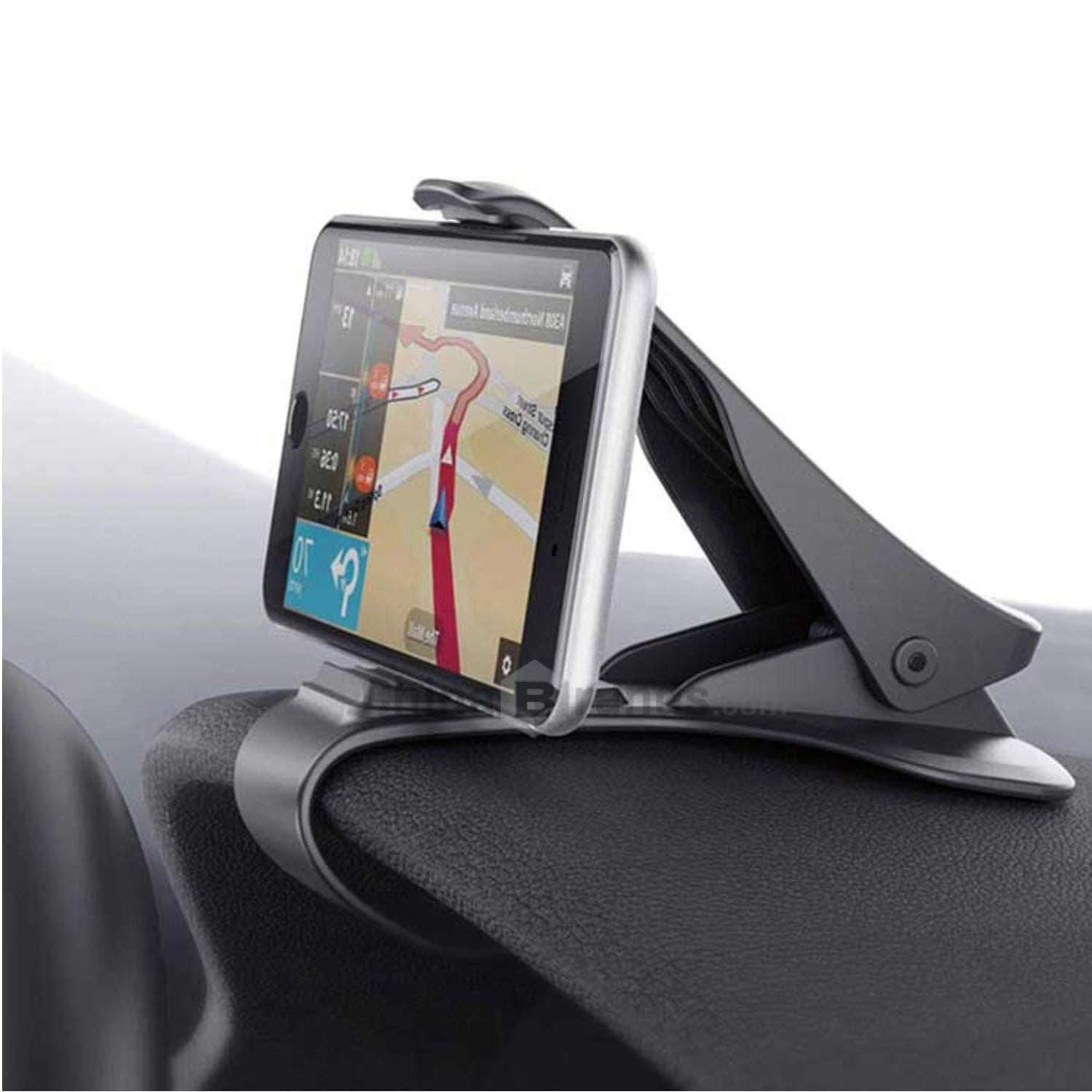 Kimloo universal car mobile holder (Long Neck Car Hud Mobile Phone Holder Mount Stand | Anti-Skid |High Stability |Adjustable Angle Spring Pressure |Up Cushion Down Cushion Suitable for All Smartphones)