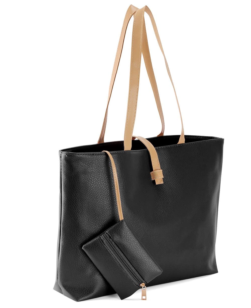 , pu leather woman hand bag(black)