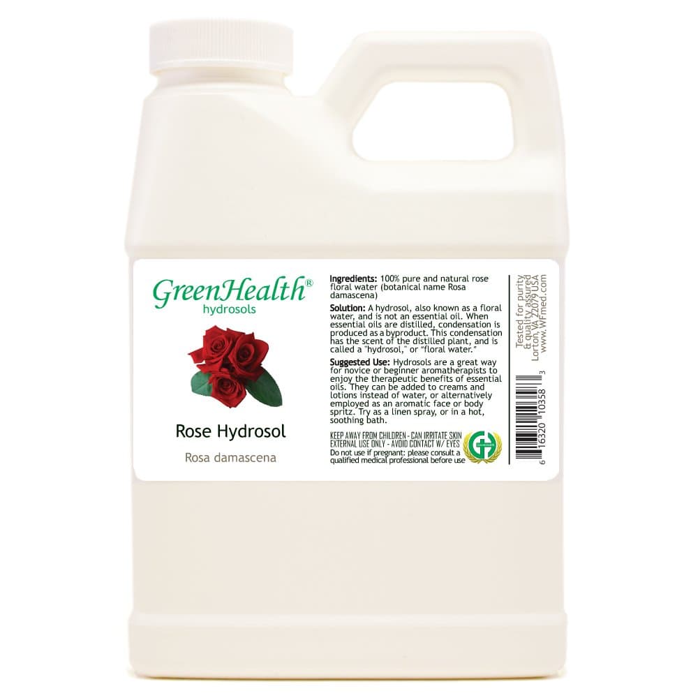 GreenHealth 16 fl oz - Rose Floral Water - Plastic Jug w/Cap - (NOT OIL!!!)