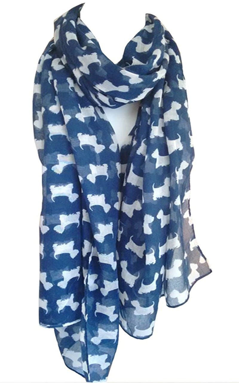 Scottie Dog Scarf Westie Dogs Breed West Highland Scottish Terrier Ladies Womens Wrap Shawl Sarong