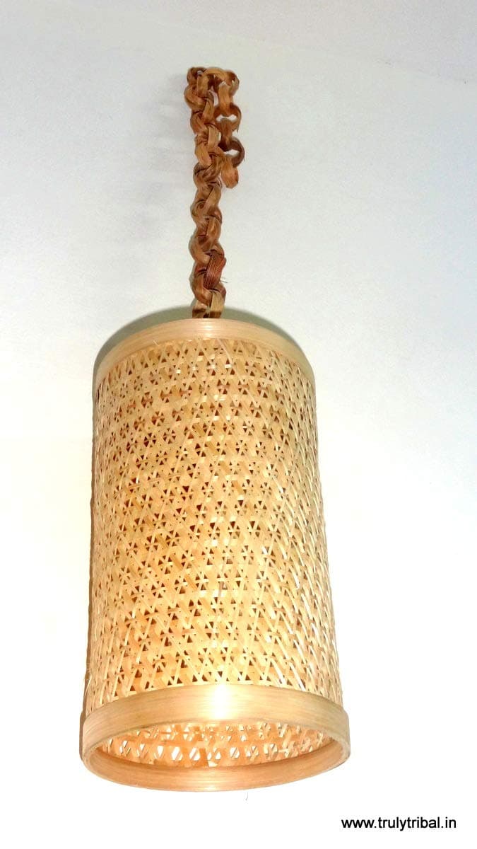 Truly Tribal Modern Bamboo Lamp (34x6-inch, Yellow)