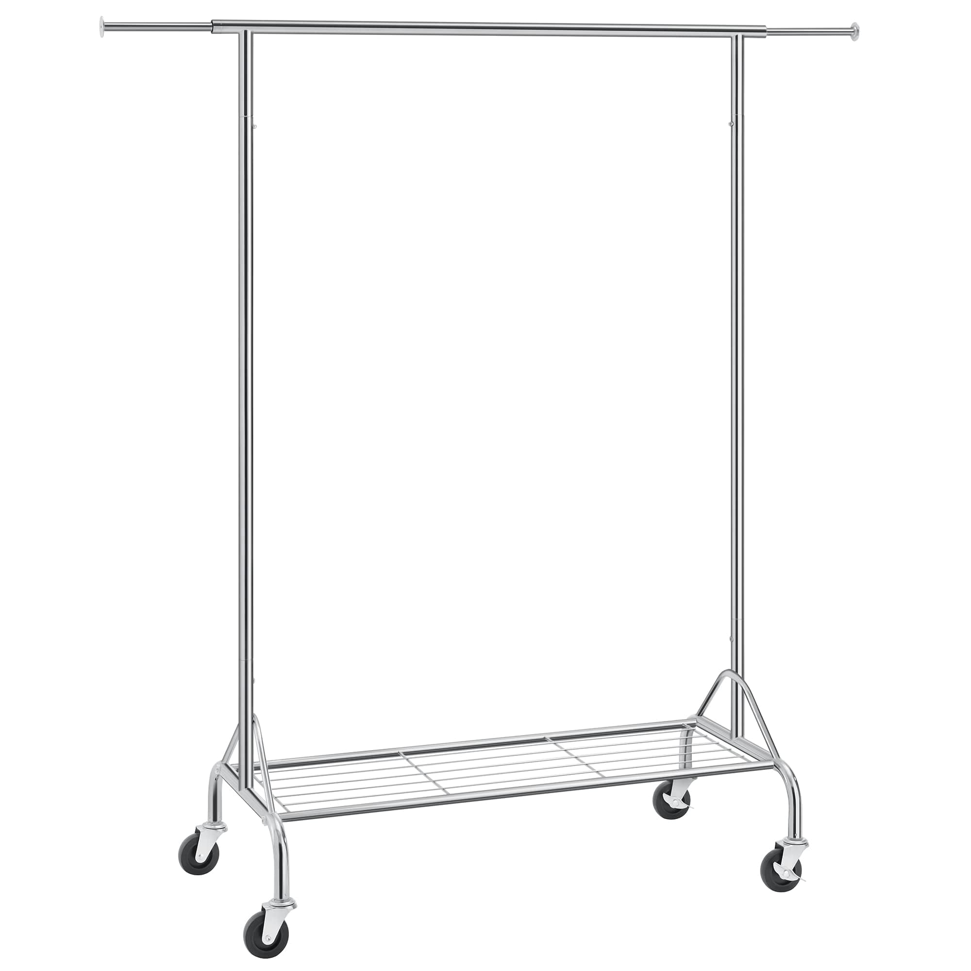 Heavy Duty Metal Clothes Rail with Shoes Shelf, maximum load of 50 kg, Chrome HSR02S