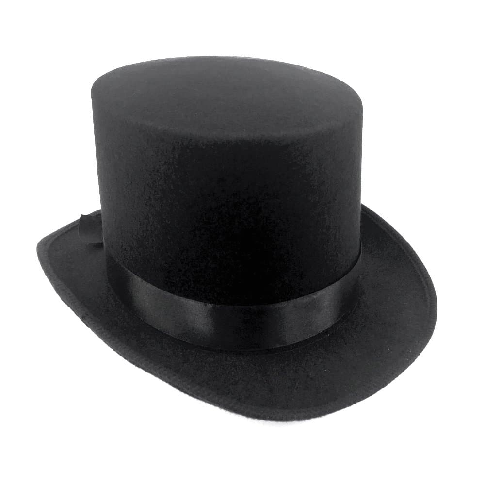 JJMS Brand Fantastic Black Top Hat Hard Felt top Hat Delivered By Amazon.