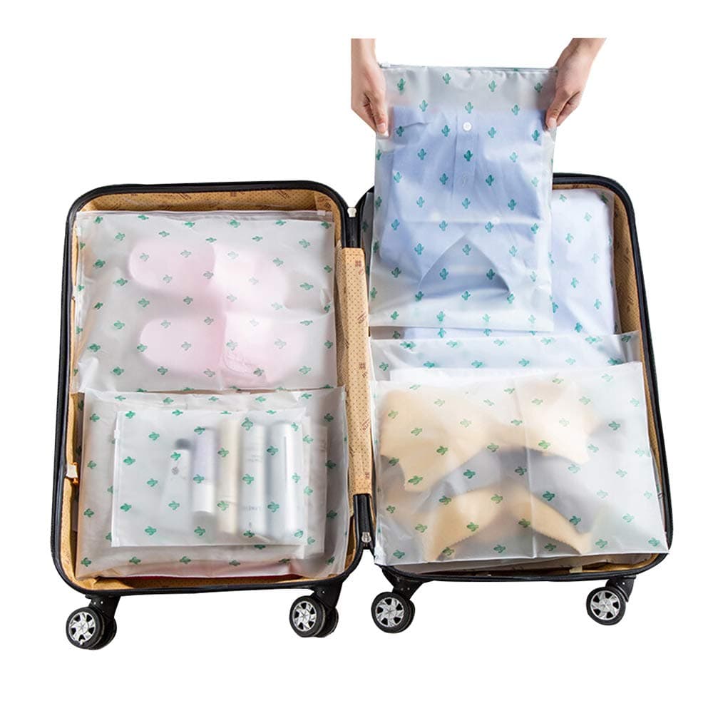 10 PCS Travel Waterproof Pouch,Transparent Frosted Plastic Zip-lock Seal Storage Bags for Clothes (Number 3)