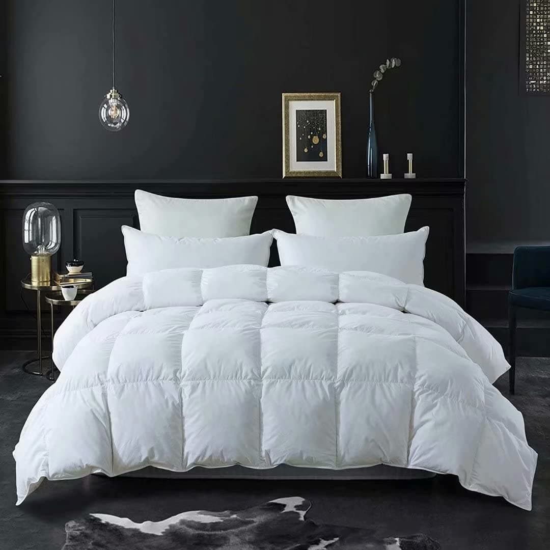 White Comforter,Down Alternative Quilted Duvet Insert King,Moisture-Wicking Treament,Light Weight and Soft for All Season King 1