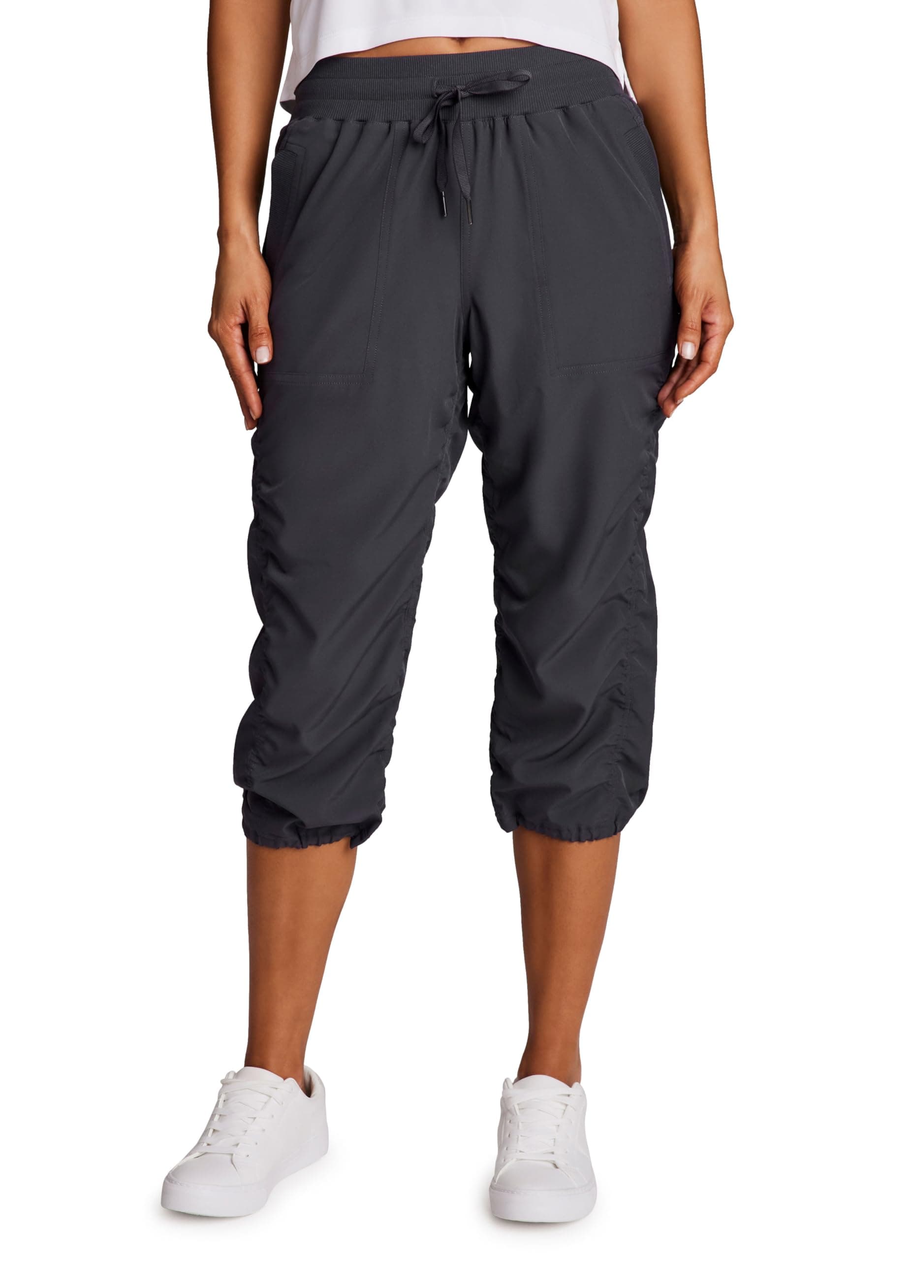 Active Capri Pants for Women Joggers Stretch Lightweight Women’s Casual Pant Capri with Drawstring