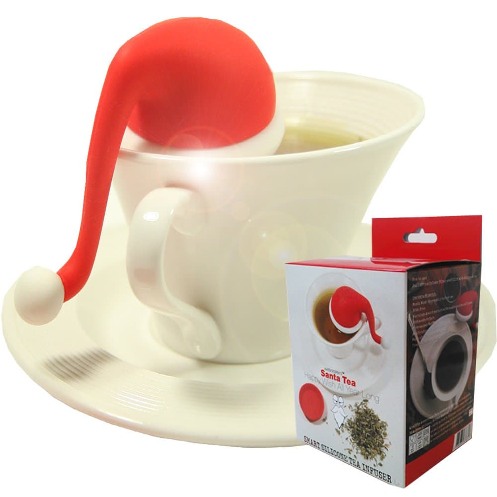 Mudra Loose Leaf Tea Infuser with Santa Hat Strainer and Steel Ball