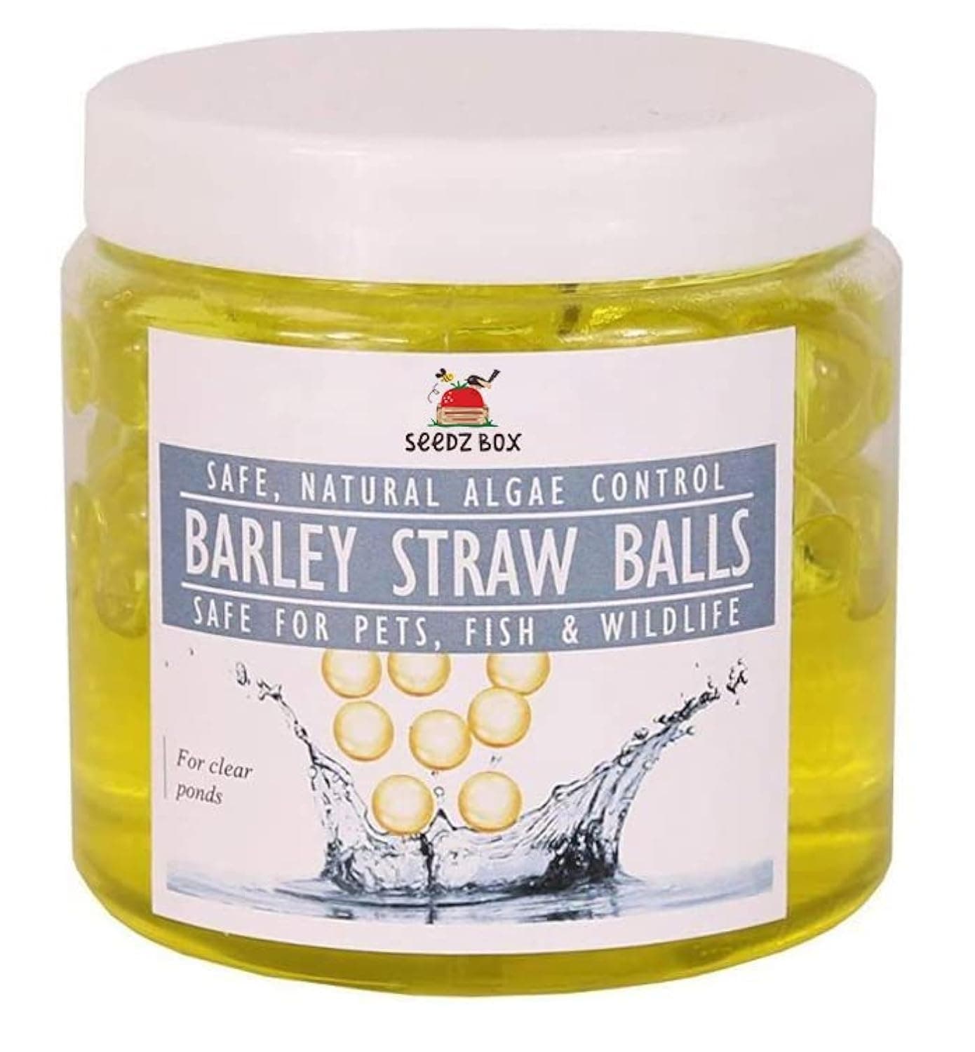 Pond Clear Water Treatment - Barley Straw Balls 300ml - Removes Pond Green Water And Blanket Weed For A Clear Pond - Safe For Pets And Fish - - 1 Pot Treats 1350 Litres - Seedzbox