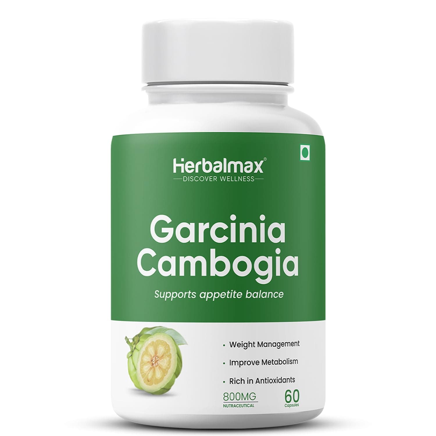 - Herbal Max Garcinia Cambogia Capsules – 60 Veg Capsules | 60% HCA & Green Tea Extract | Supports Weight Management, Fat Burning, Digestion & Metabolism