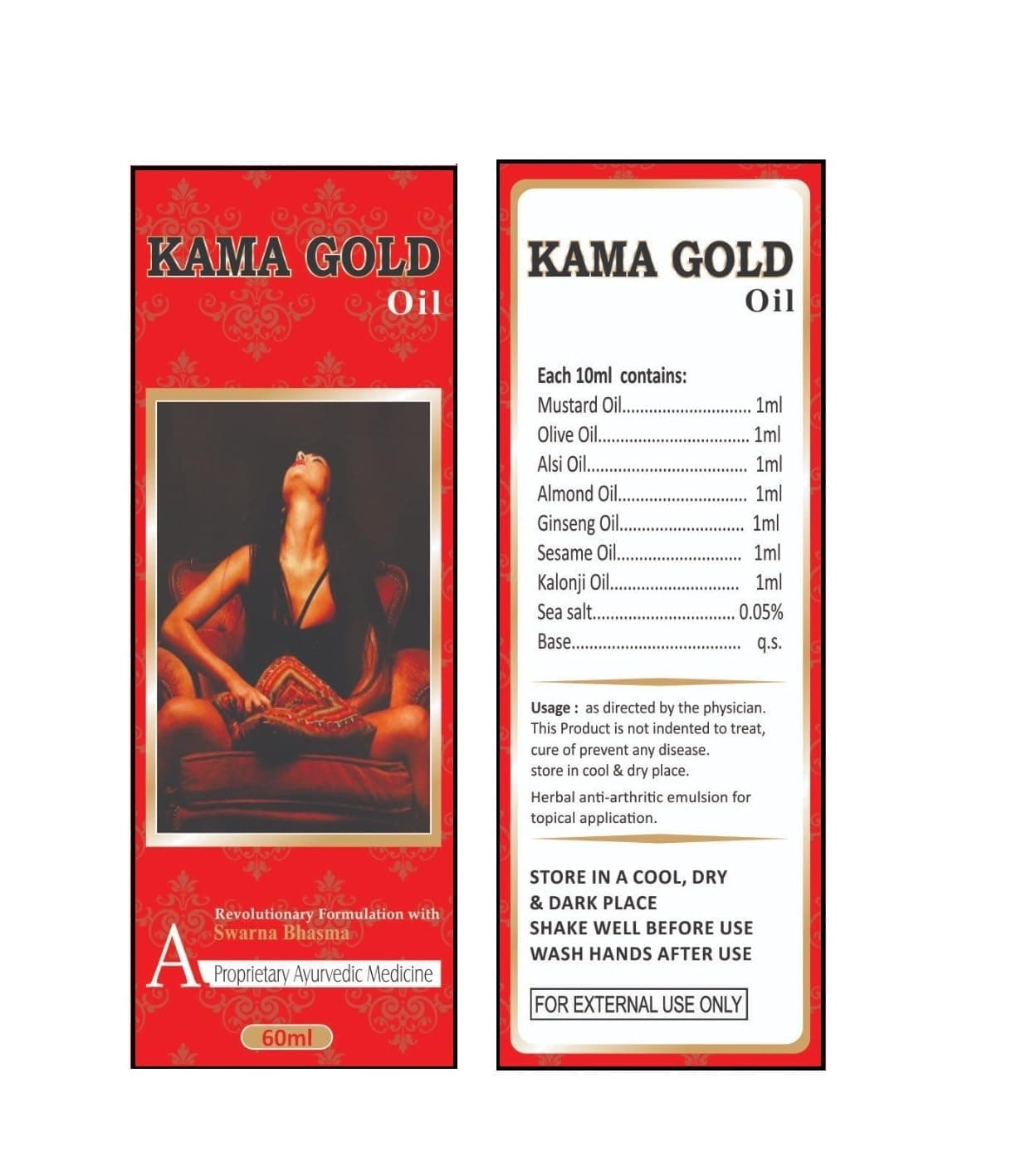 GenOne Kama Gold Oil for Nerves Strength Massage Oil (60 ml Roll on Pack)