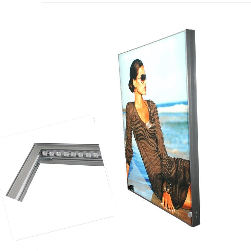 LED Light Poster Display Board Illuminated Sign Panel Frameless for Showroom Store Shop Window Advertising Sideray Single Sided 2.36" Thickness Without Graphics