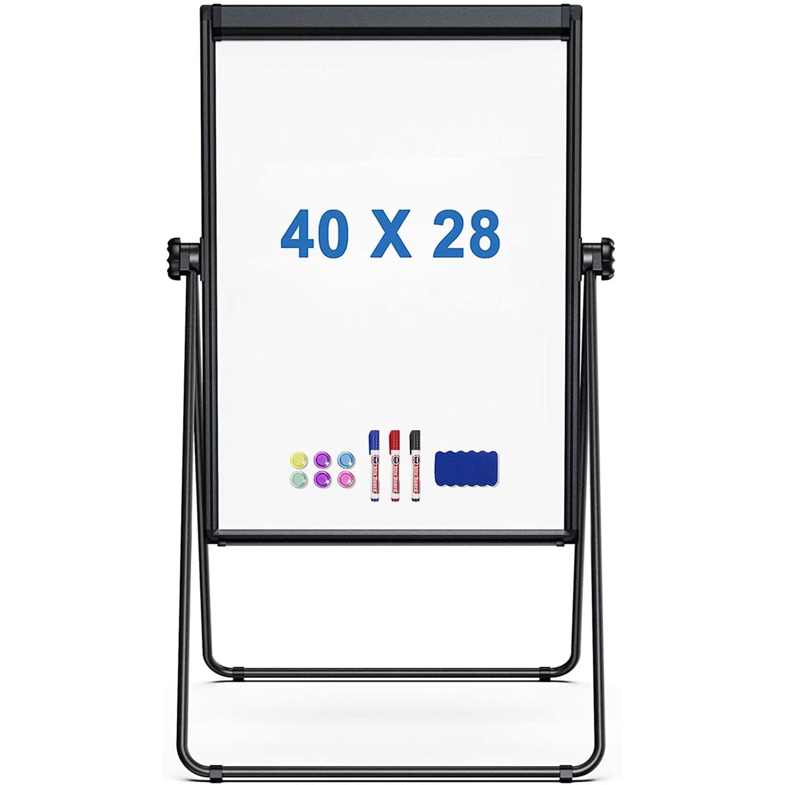 TRIPOLLO Stand White Board, 40 x 28 inches Dry Erase Board with Stand Double Sided Magnetic, Height Adjustable Portable Whiteboard Flip Chart Easel for Home Office School and Classroom Teaching