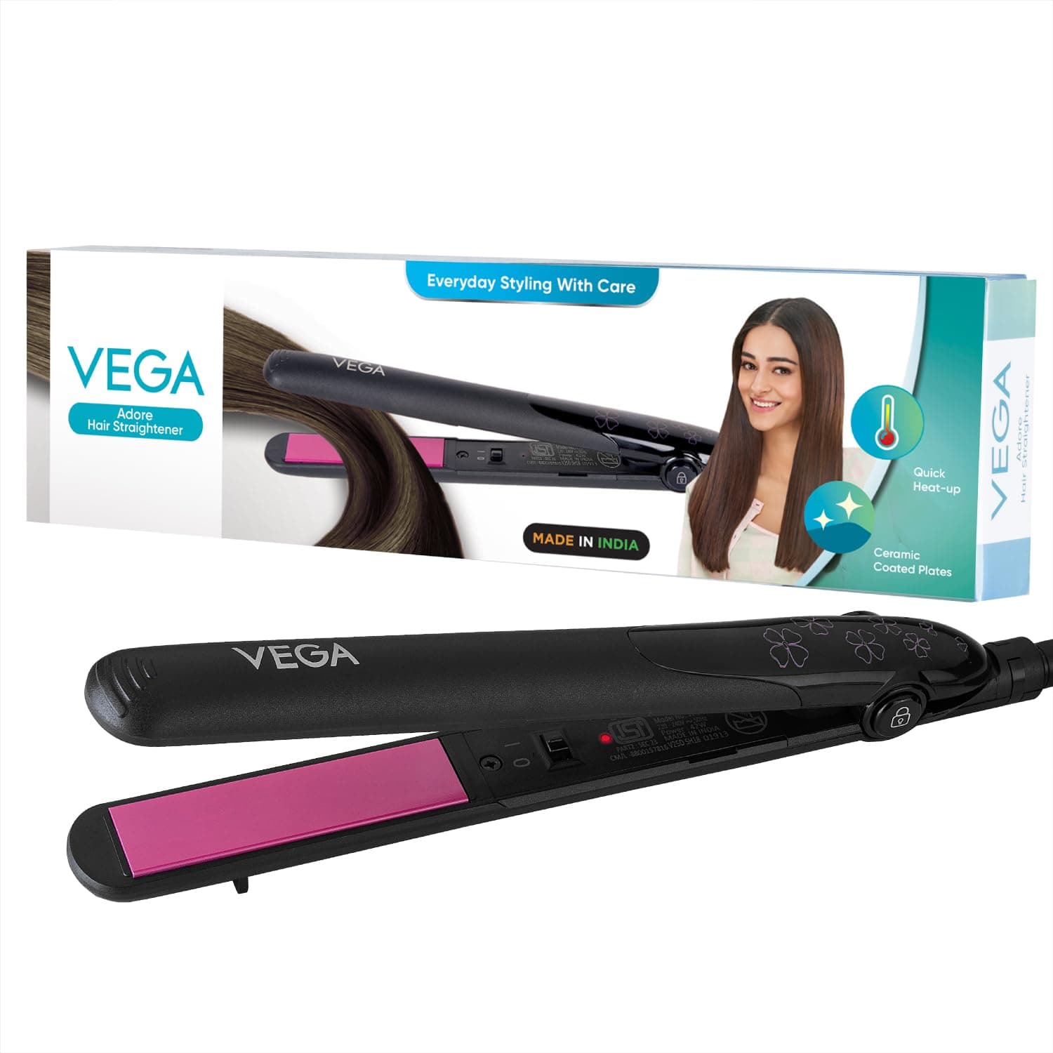 Adore Hair Straightener (VHSH-18) - Pink