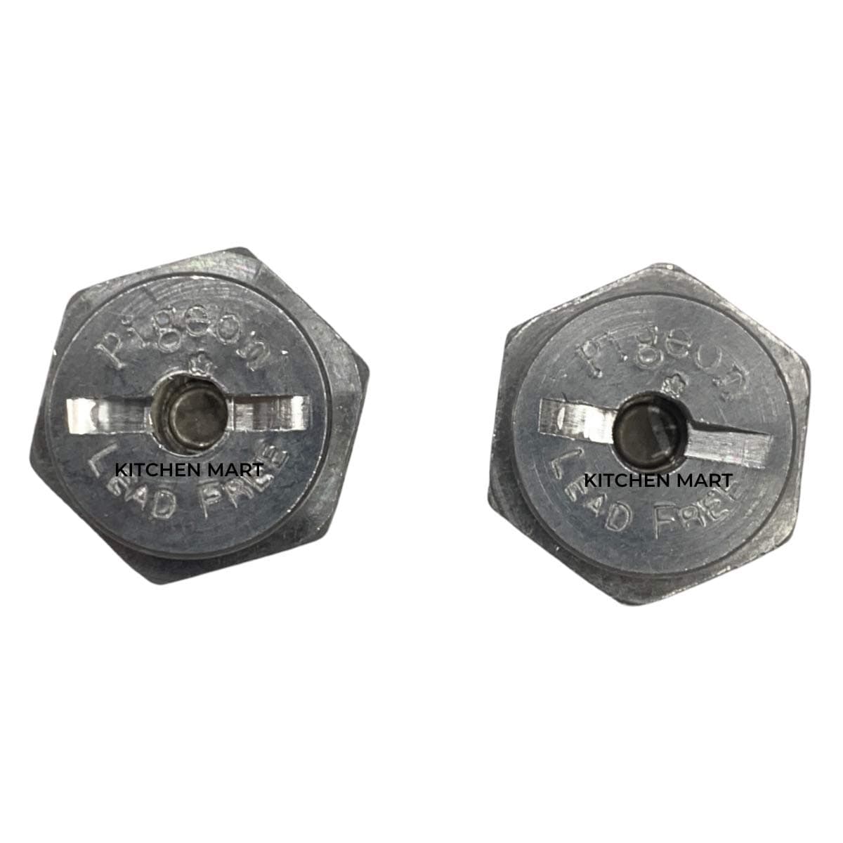 Kitchen Mart Aluminium Safety Valve Compatible with Pigeon Outer Lid Pressure Cookers (Silver) - Set of 2